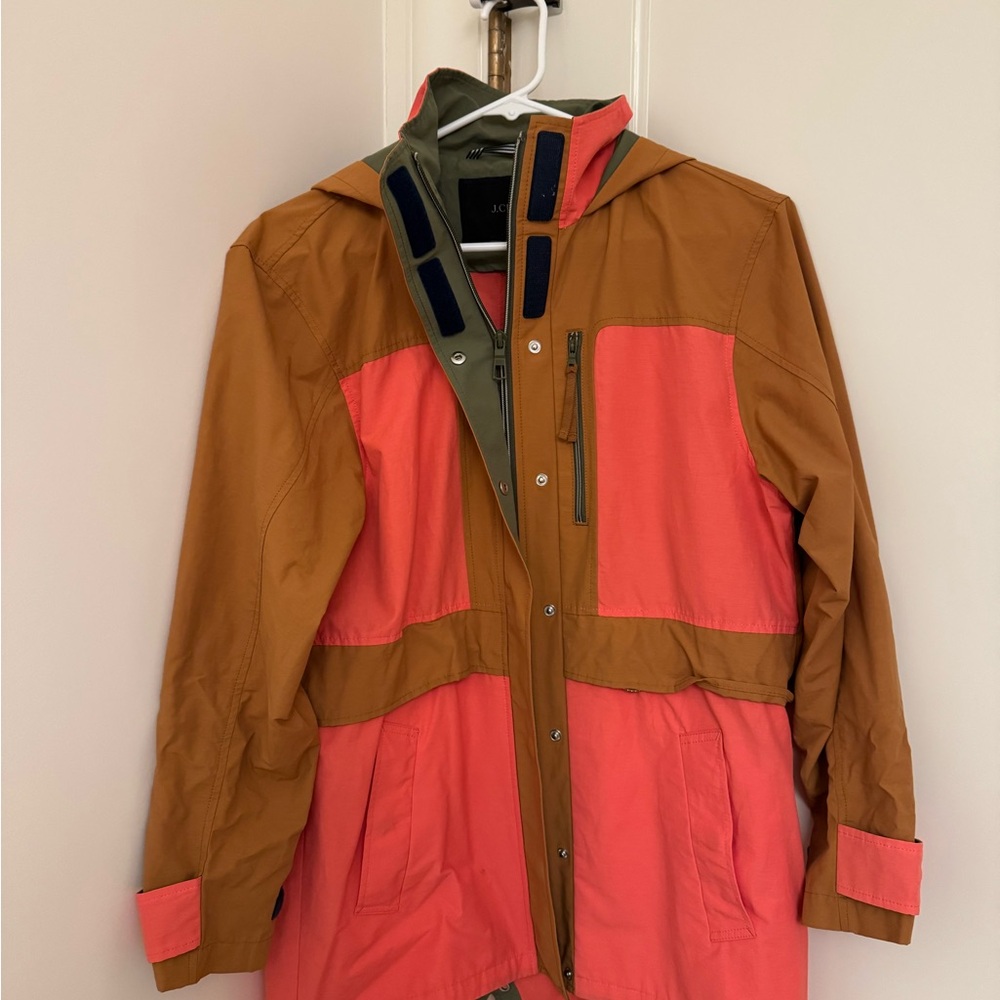 Like New J.Crew Colorblock Hooded Jacket